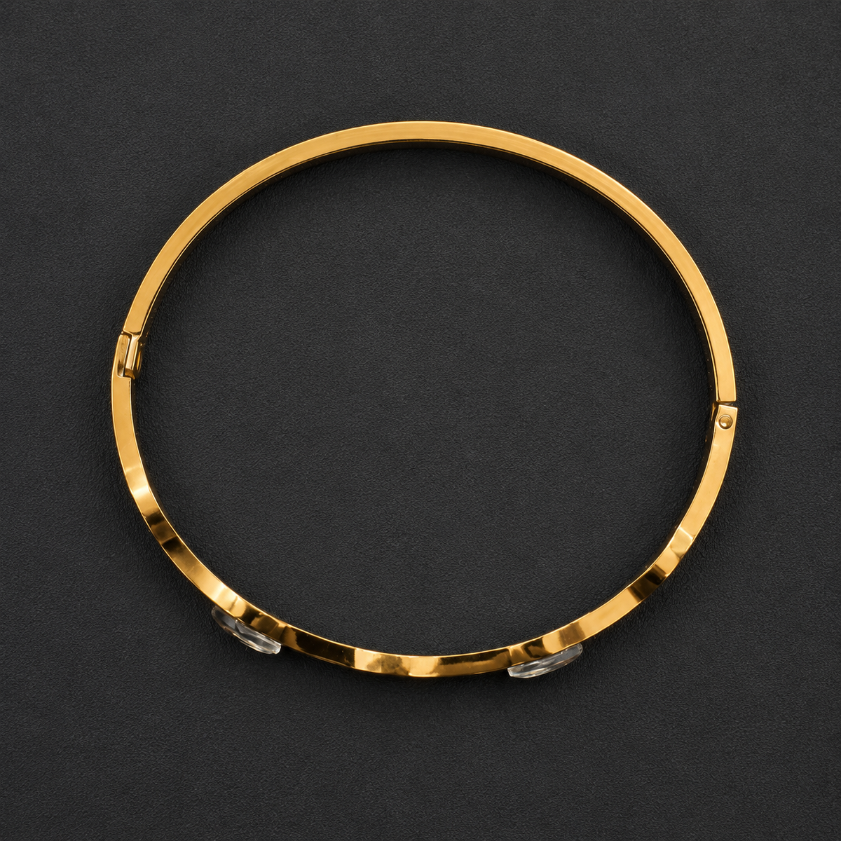Gold-Tone Evil Eye Bangle Bracelet with Crystal Stone Accents