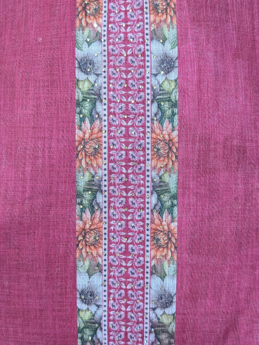 Elegant Floral Printed Cotton Suit Set with Soft Dupatta | Premium Unstitched Dress Material | Available in 4 Beautiful Colors
