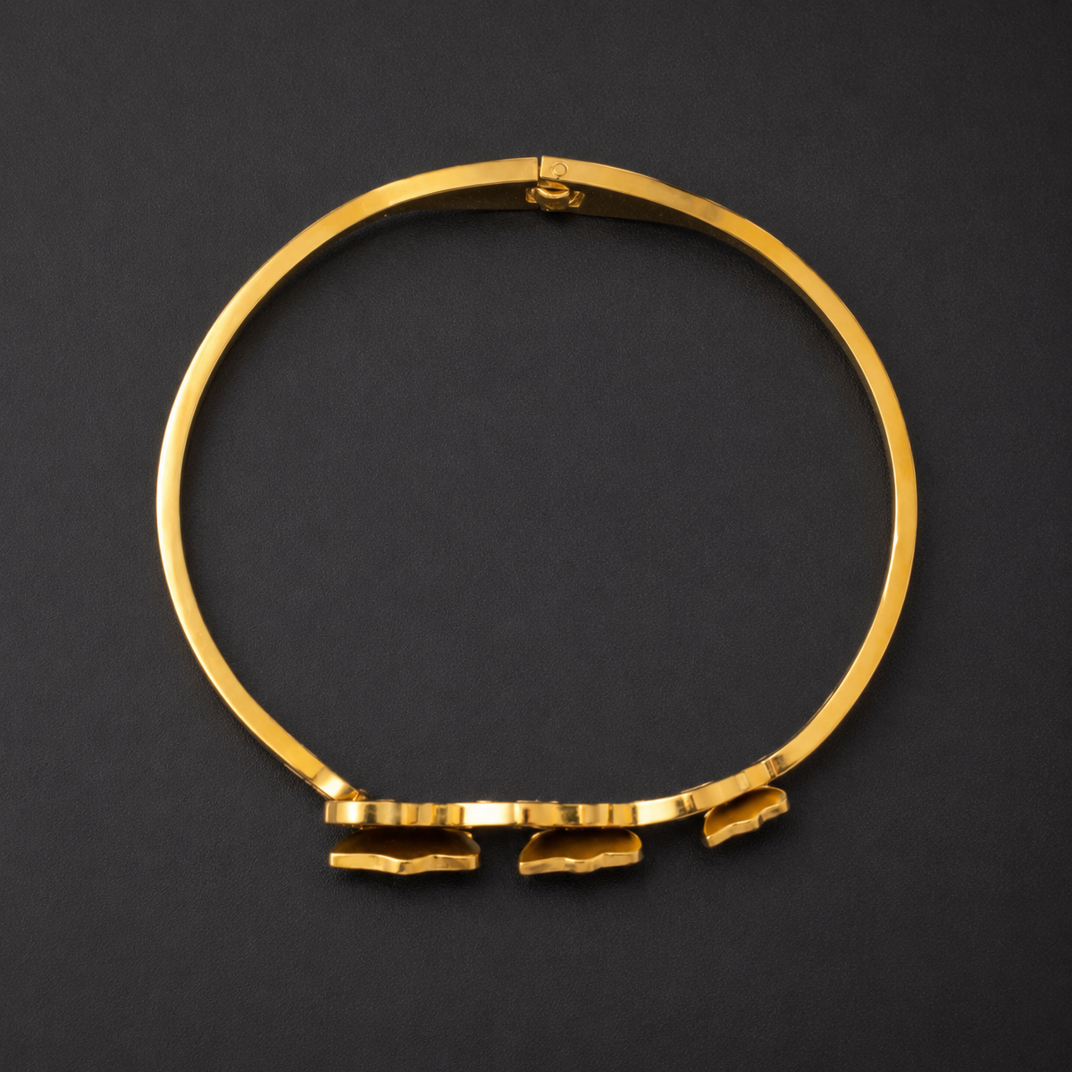 Gold-Tone Butterfly Charm Hinged Bracelet for Women