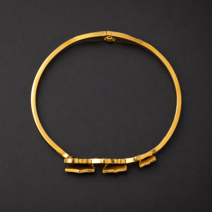 Gold-Tone Butterfly Charm Hinged Bracelet for Women