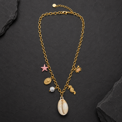 Ocean Muse Charm Gold Necklace