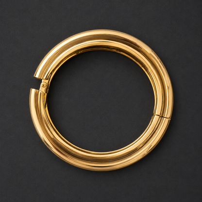 Classic Gold-Tone Hinged Bangle Bracelet for Women | Sleek Minimalist Statement Bracelet