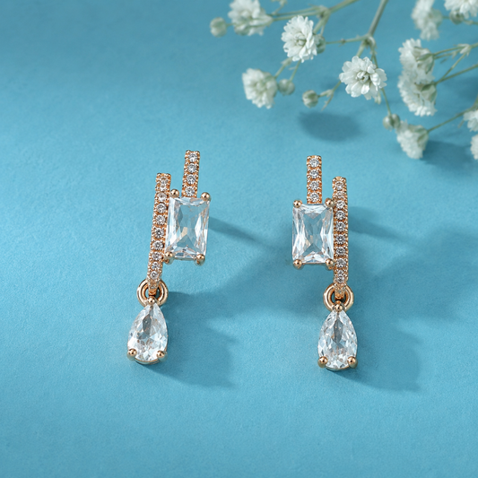 Elegant CZ Teardrop Drop Earrings for Women | Party & Wedding Wear Jewellery