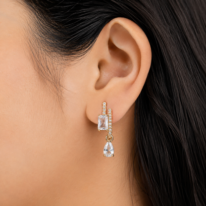 Elegant CZ Teardrop Drop Earrings for Women | Party & Wedding Wear Jewellery