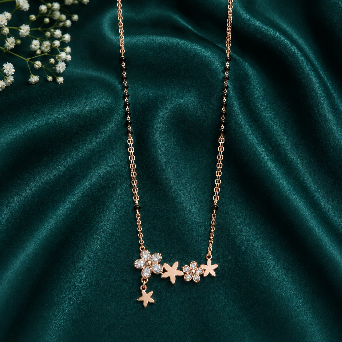 Blossom Star Rose Gold Charm Necklace
