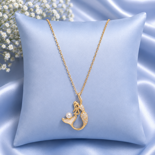 Ocean Pearl Mermaid Pendant Necklace