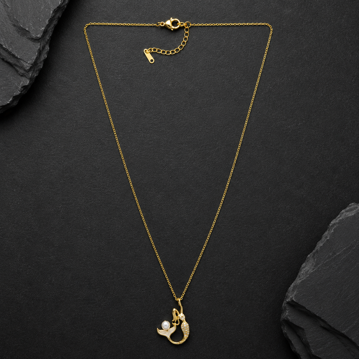 Ocean Pearl Mermaid Pendant Necklace