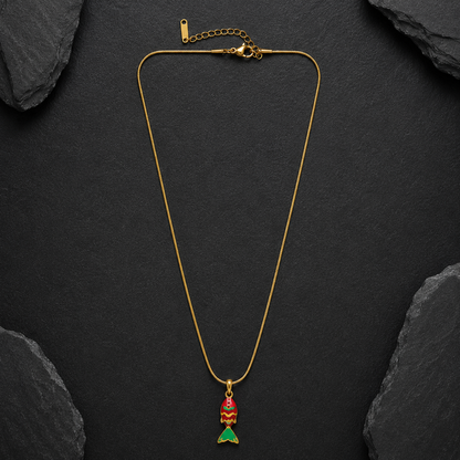 Colorful Enamel Fish Pendant Necklace