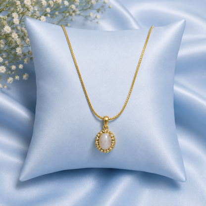 Elegant Pearl Halo Pendant Necklace