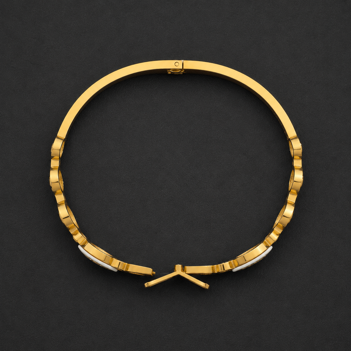 Luxury Gold-Tone Butterfly Bangle Bracelet with Crystal Circle Accents