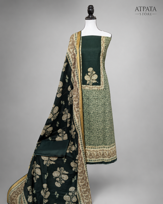 Atpata Store Floral Print Unstitched Suit Set with Dupatta – 4 Color Variants