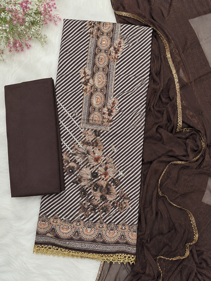 Premium Printed Unstitched Suit with Dupatta – 5 Colors Available