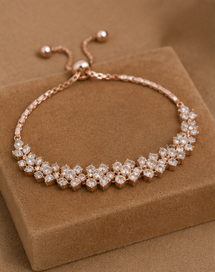Rose Gold Crystal Adjustable Bracelet