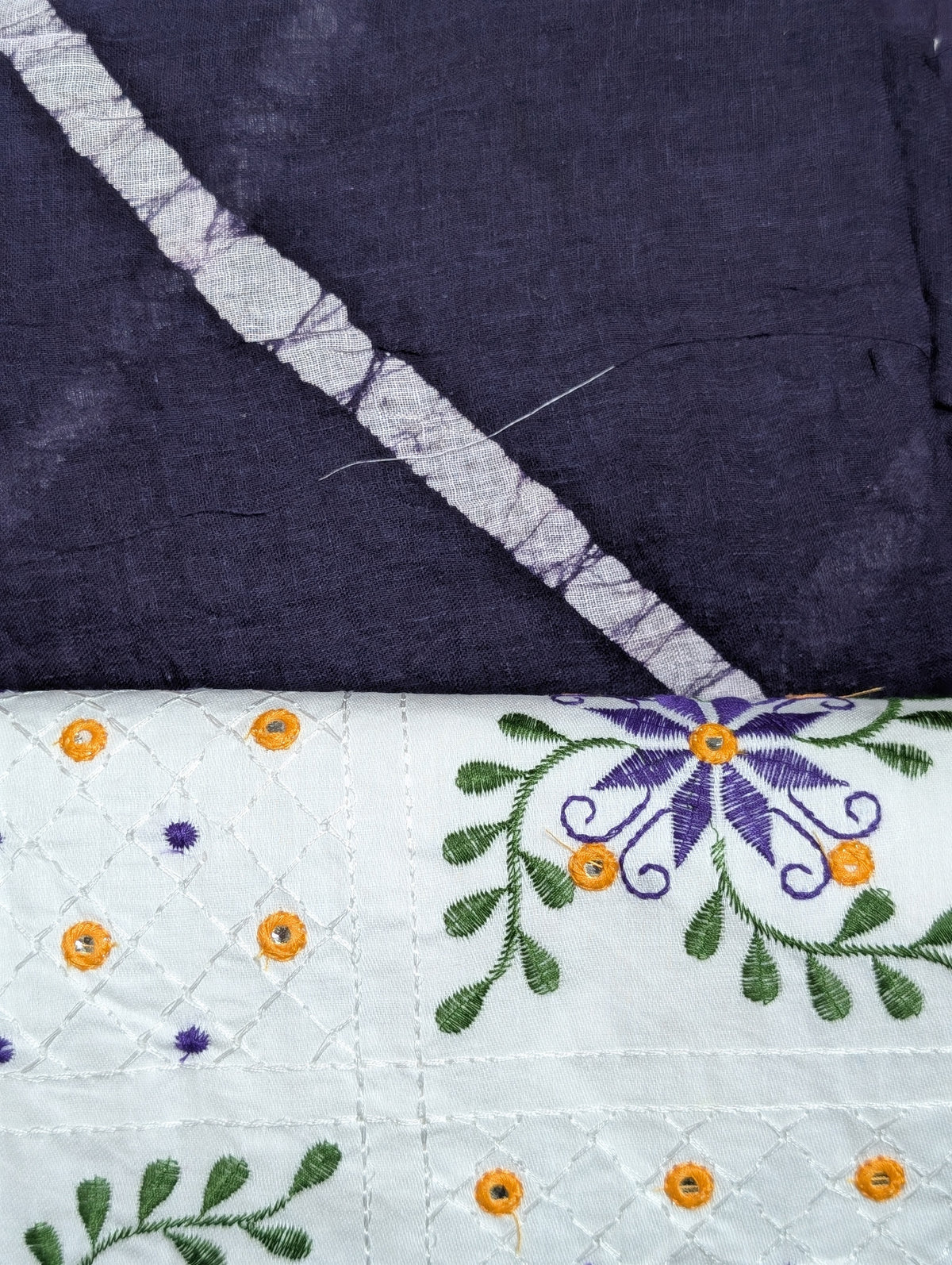 Women's Premium Cotton Thread work Unstitched Suit Set with Dupatta | 4 Color Options